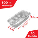 Pote de Alumínio Descartável S/ Tampa 600ml - 10un