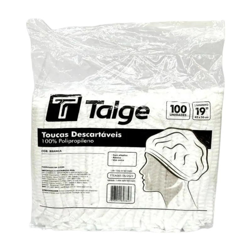 Toucas Sanfonadas Descartáveis Tnt - Talge | 100 unds  45x50 (tm19)