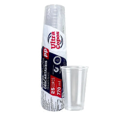 Copo Descartável Transparente 770ml Orleplast  c/25 unidades