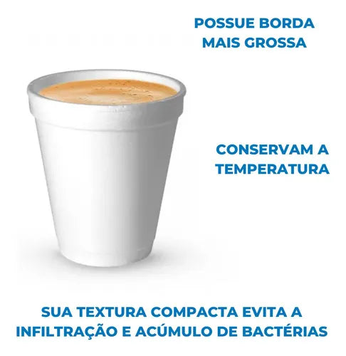 Copo Térmico Isopor Bebidas Quentes 180ml Com 25 Unidades