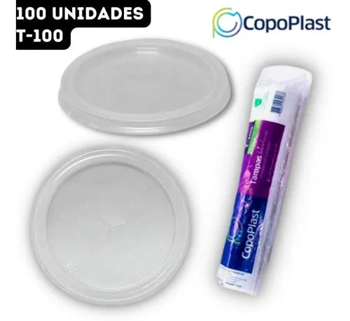 Copo Descartável + Tampa - 100 Unidades | 100ml