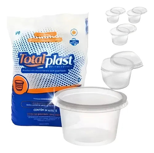 Potes Redondo 250ml 24und C Tampa Alimentos Freezer Congelar