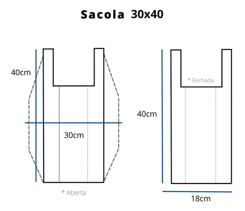 Sacola Plástica Branca 30x40 "Volte Sempre" 1,2KG
