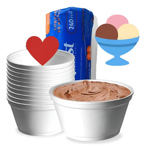 Pote Totalplast Isopor Cumbuca Termica Frio Quente 300ml - TPE - 300 - 50 Uniaddes