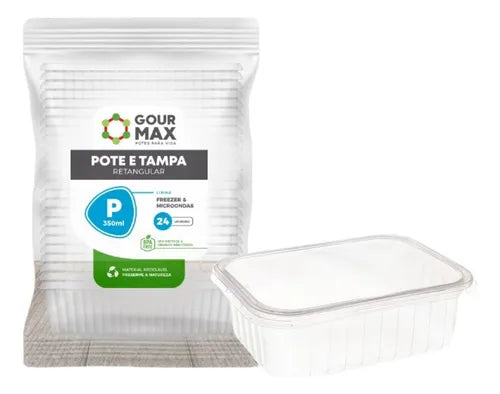Kit Potes Descartáveis Marmita Freezer Microondas 350ml 24un