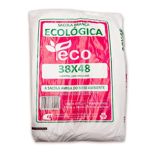 Sacola Plástica 38X48 Milheiro Branca Ecológica