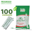 Canudo 8x210mm Biodegradável Transparente 100un